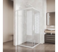 Душевой уголок GuteWetter gwmpkb019sc 75x75x200 см, профиль белый матовый, стекло бесцветное закаленное 6 мм 4698031637157