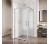 Душевой уголок GuteWetter gwmpkb019sc 75x75x200 см, профиль хром матовый, стекло матовое закаленное 6 мм 4698031926350