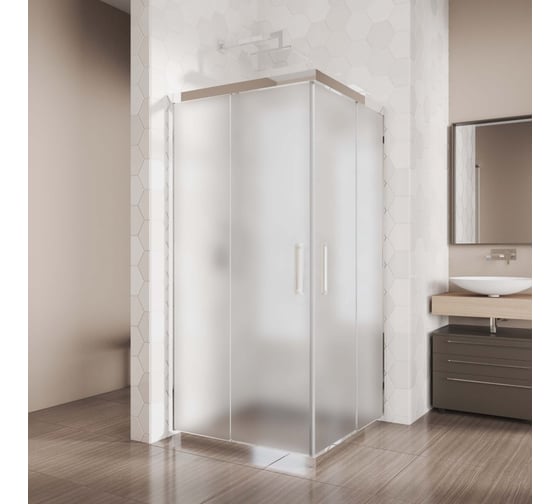 Душевой уголок GuteWetter gwmpkb019sc 90x90x200 см, профиль хром блестящий, стекло матовое закаленное 6 мм 4698031926602