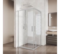 Душевой уголок GuteWetter gwmpkb019sc 90x90x200 см, профиль хром матовый, стекло бесцветное закаленное 6 мм 4698031926275