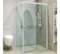Душевой уголок GuteWetter gwmpslrc863a 100x110x200 см, профиль белый матовый, стекло бесцветное закаленное 8/6 мм 4698032798697