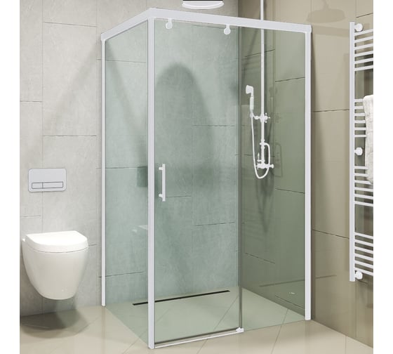 Душевой уголок GuteWetter gwmpslrc863a 95x130x200 см, профиль белый матовый, стекло бесцветное закаленное 8/6 мм 4698032797010
