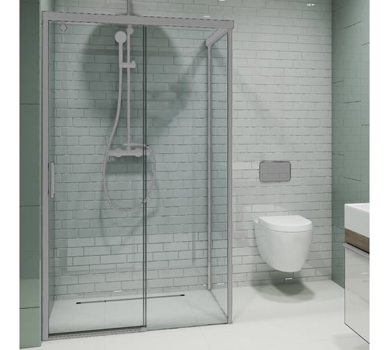 Душевой уголок GuteWetter gwmpslrc863b 100x110x200 см, профиль хром матовый, стекло бесцветное закаленное 8/6 мм 4698032827892