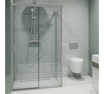 Душевой уголок GuteWetter gwmpslrc863b 110x125x200 см, профиль хром матовый, стекло бесцветное закаленное 8/6 мм 4698032833893