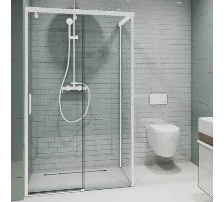 Душевой уголок GuteWetter gwmpslrc863b 75x115x200 см, профиль белый матовый, стекло бесцветное закаленное 8/6 мм 4698032814779