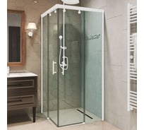 Душевой уголок GuteWetter gwmpslrc864 100x70x200 см, профиль белый матовый, стекло бесцветное закаленное 8/6 мм 4698032844530
