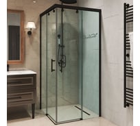 Душевой уголок GuteWetter gwmpslrc864 95x85x200 см, профиль черный матовый, стекло бесцветное закаленное 8/6 мм 4698032844257