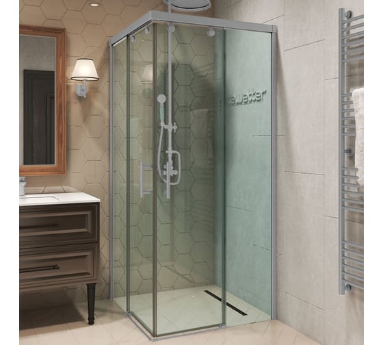 Душевой уголок GuteWetter gwmpslrc864 80x75x200 см, профиль хром матовый, стекло бесцветное закаленное 8/6 мм 4698032841577 1