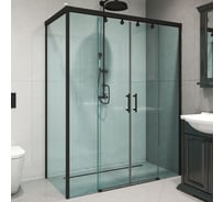 Душевой уголок GuteWetter gwmpslrc865 105x135x200 см, профиль черный матовый, стекло бесцветное закаленное 8/6 мм 4698032888923