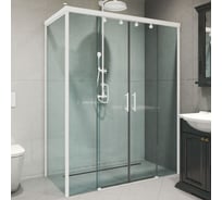 Душевой уголок GuteWetter gwmpslrc865 105x155x200 см, профиль белый матовый, стекло бесцветное закаленное 8/6 мм 4698032890254