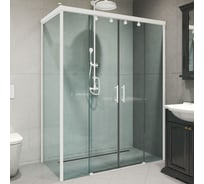 Душевой уголок GuteWetter gwmpslrc865 80x130x200 см, профиль белый матовый, стекло бесцветное закаленное 8/6 мм 4698032865054