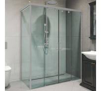 Душевой уголок GuteWetter gwmpslrc865 90x145x200 см, профиль хром матовый, стекло бесцветное закаленное 8/6 мм 4698032875831