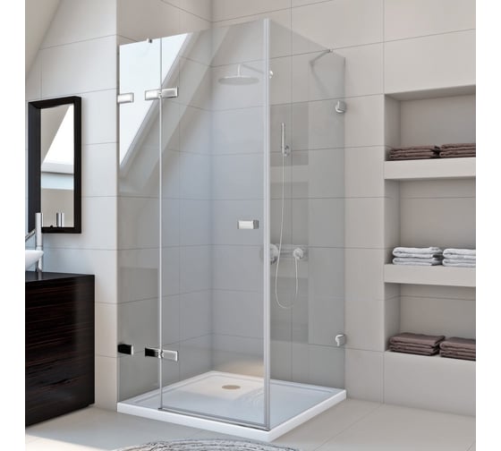 Душевой уголок GuteWetter gwmptrsq863-86 100x100x200 см, профиль хром матовый, стекло бесцветное закаленное 8/6 мм 4698032931322