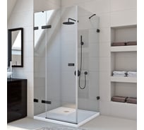 Душевой уголок GuteWetter gwmptrsq863-86 100x100x200 см, профиль черный матовый, стекло бесцветное закаленное 8/6 мм 4698032931452