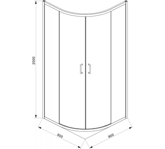 Душевой уголок Bravat Blackline BS090.1201B 00-00247902
