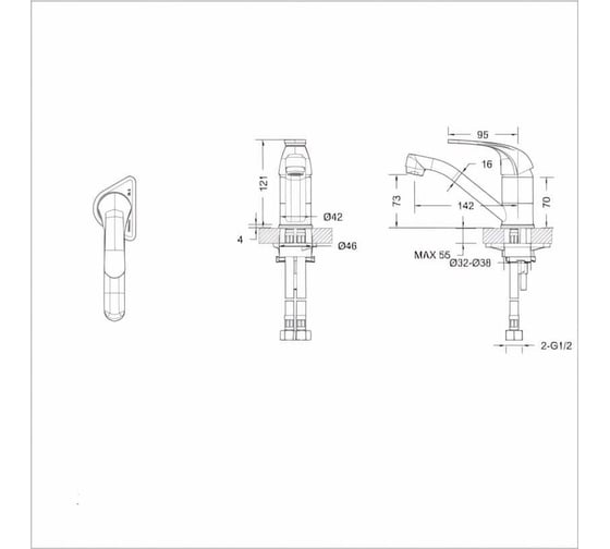 Смеситель для раковины Bravat Fit F1233188CP-RUS FIT 00-00004949