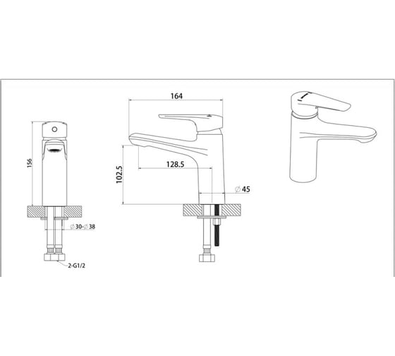 Смеситель для раковины Bravat Arden F1351385CP-RUS 00-00246513