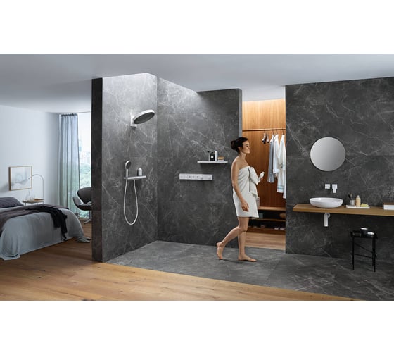 Термостатический смеситель для душа HANSGROHE HG RainSelect внешняя часть 15381700 00000072403 1