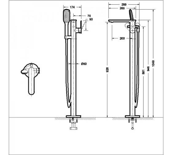 Смеситель для ванны Bravat Gina F665104C-B3-ENG F665104C-B3-RUS 00-00003192