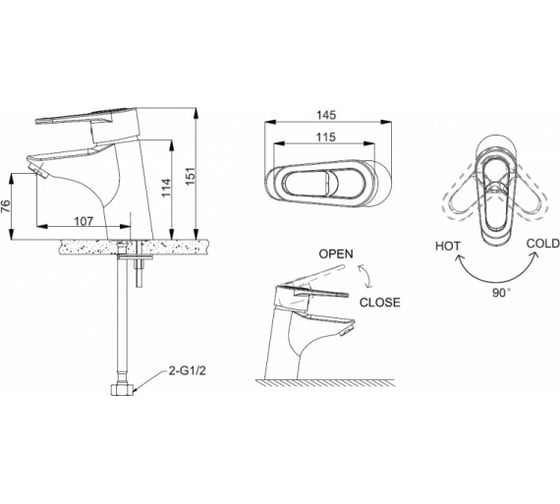 Смеситель для раковины Bravat Loop F1124182CP 00-00023196