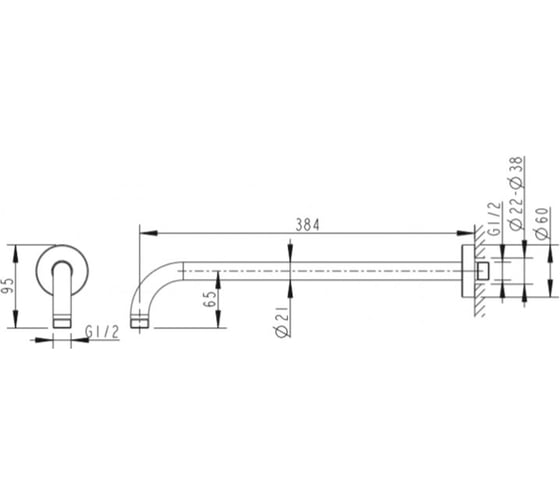 Настенный кронштейн для душа Bravat Built-in D313C-1-RUS 00-00242464