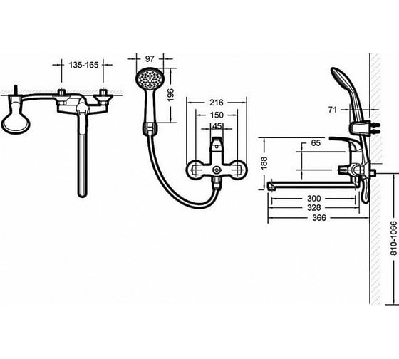 Универсальный смеситель Bravat Fit F6135188CP-LB-RUS 00-00009224