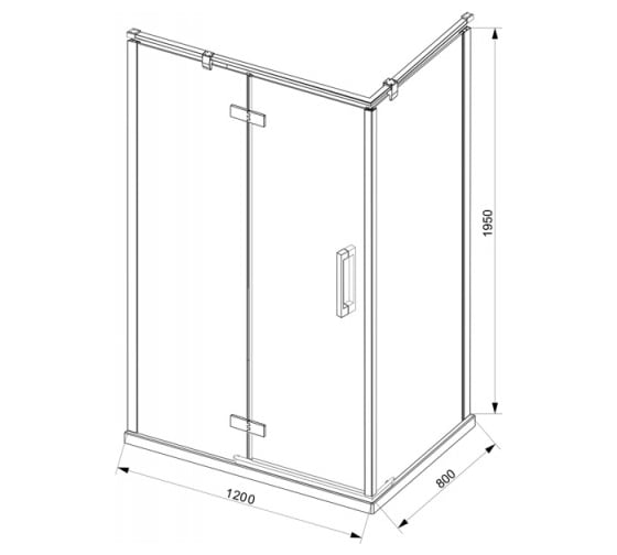 Душевой уголок Bravat Blackline00-00246506 BS120.3112AB L