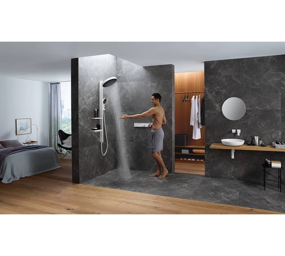 Термостатический смеситель для душа HANSGROHE HG RainSelect внешняя часть 15380000 00000071024