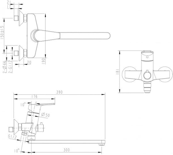 Универсальный смеситель Bravat Line F65299C-LB-RUS 00-00009227
