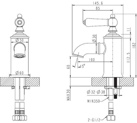 Смеситель для раковины Bravat Art F175109G 00-00005882