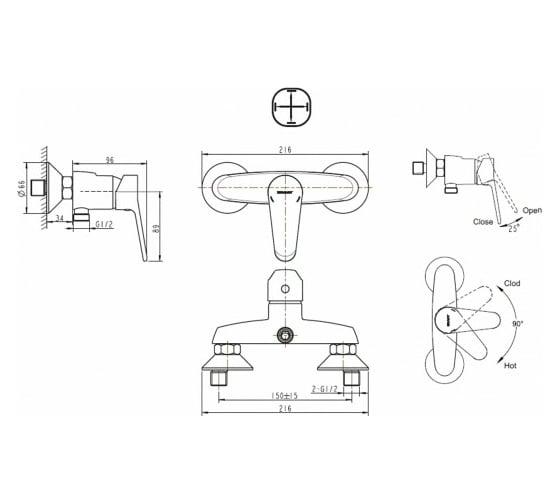 Смеситель для душа Bravat ECO F9111147C-01 00-00004841