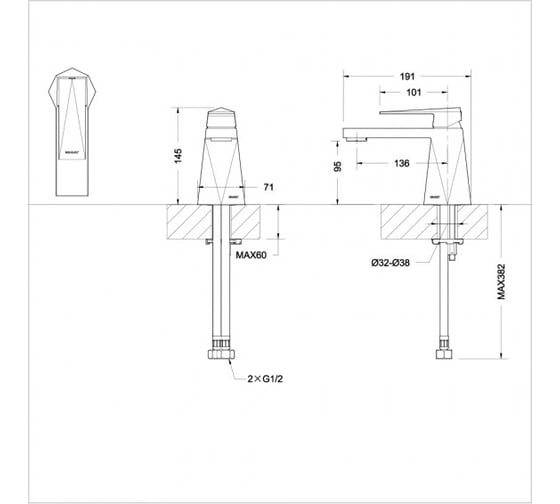 Смеситель для раковины Bravat Iceberg F176110G 00-00005883