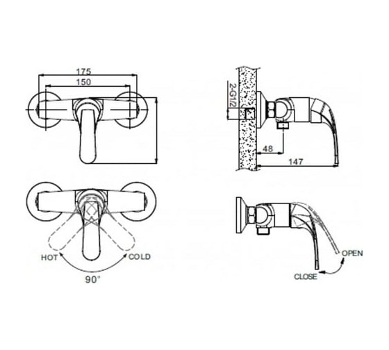 Смеситель для душа Bravat Fit F9135188CP-01-RUS 00-00004047