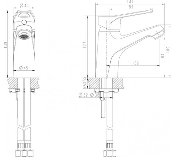 Смеситель для раковины Bravat Eco-D F193158C 00-00003433