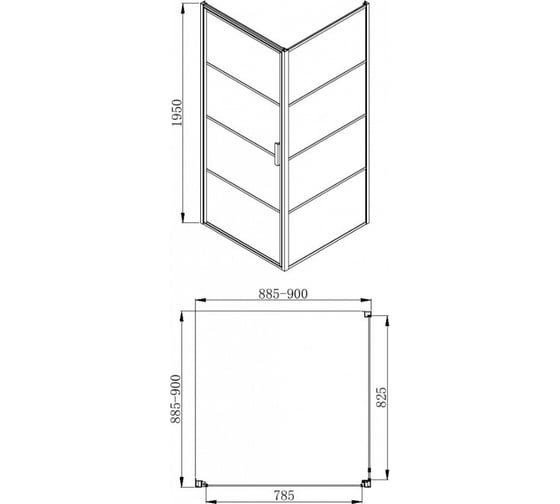 Душевой уголок Bravat Blackline 00-00247905 BS090.2115B