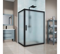 Душевой уголок GuteWetter gwmpkb019r 95x135x200 см, профиль черный матовый, стекло матовое закаленное 6 мм 4698031940257