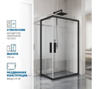 Душевой уголок GuteWetter gwmpkb019rc 100x70x200 см, профиль черный матовый, стекло бесцветное закаленное 6 мм 4698032704490