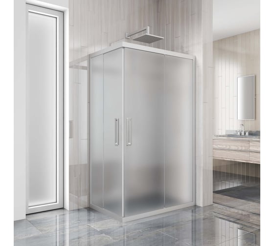 Душевой уголок GuteWetter gwmpkb019rc 100x70x200 см, профиль хром матовый, стекло матовое закаленное 6 мм 4698032704483