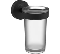 Одинарный подстаканник Solinne коллекция Вальс сталь, черный матовый, стекло сатин 2546.148