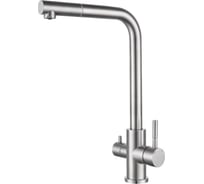 Смеситель для кухни GranFest QUARZ Г-обр. с краном питьевой воды D-35 мм нержавейка арт. GF- Z-5421 нержавейка