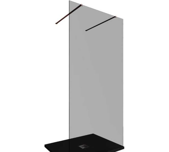 Душевая перегородка ALLEN BRAU INFINITY 2, 8мм, 1000(990мм) тонированная, медь браш 3.21042.60.T 00323834