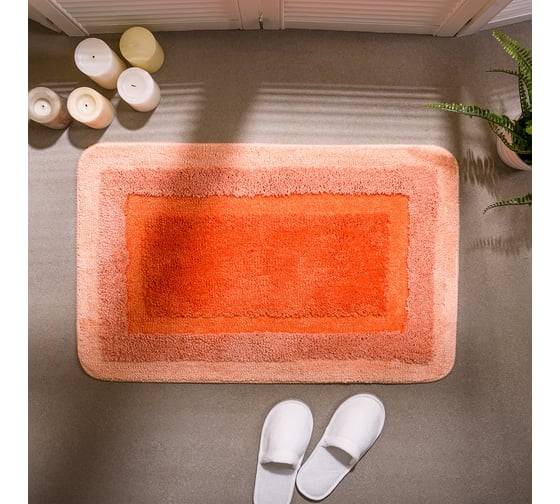 Мягкий коврик для ванной комнаты WESS Belorr 50х80см, orange A13-44