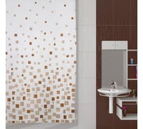 Пластиковая занавеска (штора) для ванной комнаты VERRAN 180х180 см Points 650-48