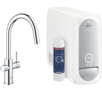 Смеситель для кухонной мойки GROHE Blue Home с системой фильтрации, охлаждения и газирования воды, хром 31606000