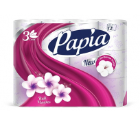 Туалетная бумага HAYAT Papia белая, с ароматом Bali Flower и рисунком трёхслойная, 12 шт. 33775