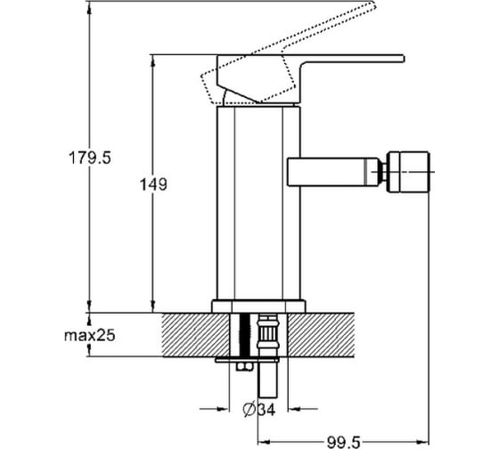 Смеситель для биде G-lauf с коротким изливом, сатин NEB2-A123KH