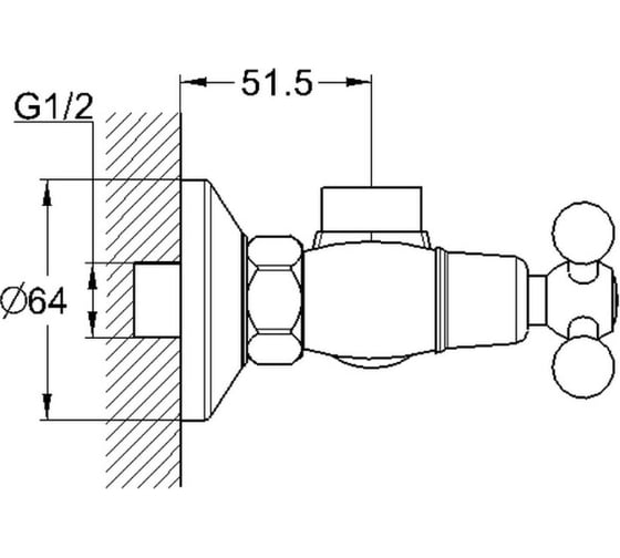 Смеситель для ванны G-lauf без излива с душевой лейкой, хром QTZ5-A827