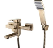 Смеситель для ванны и душа G-lauf с коротким поворотным изливом и душевой лейкой, бронза NEB3-A123KT