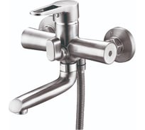 Смеситель для ванны и душа G-lauf с коротким поворотным изливом и душевой лейкой, сатин NUD3-A045KH