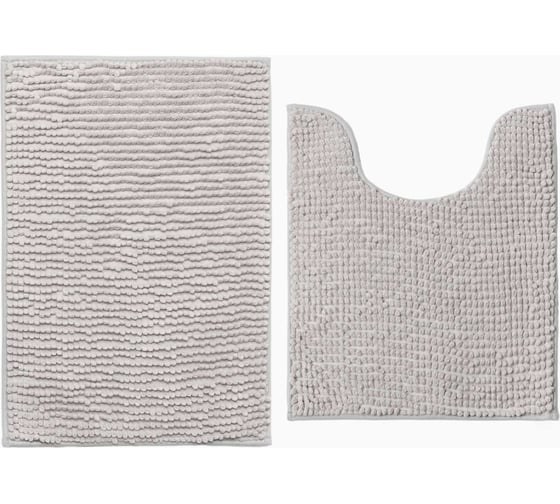 Набор ковриков для ванной Этель Букли цвет серый, 2 шт, 38x58 см, 48x38 см 9760618 1